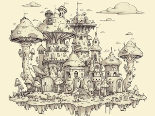Fototapeta premium a Village Inhabited by Tiny, Gnome-Like Creatures