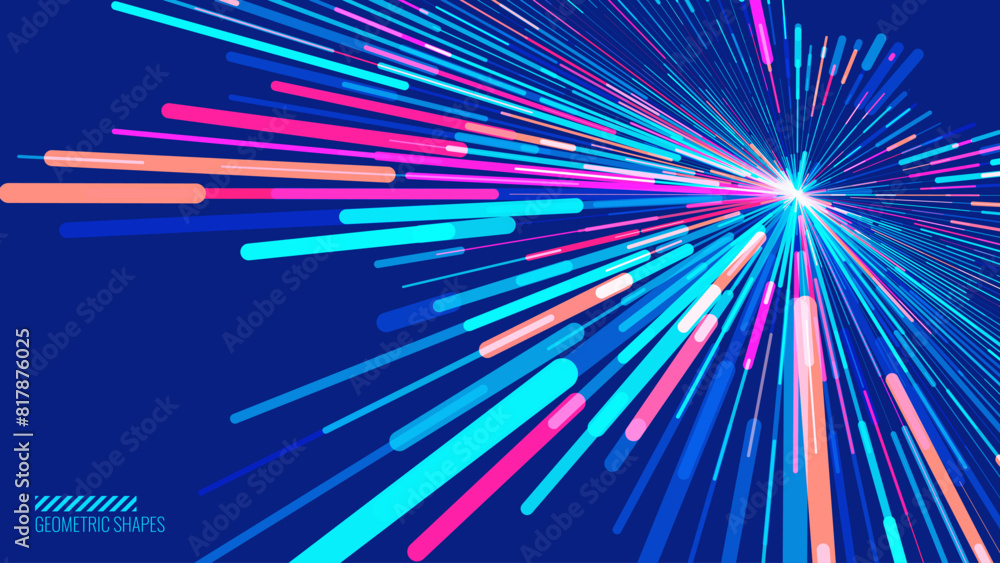 Aufkleber Abstract Colorful Data Flowing Lines. Speed Lines Lights Graphics. Futuristic Linear Backdrop Design. Technology, Big Data, Science Theme Template.