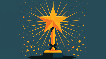 Silhouette trophy star with plate Vectot style vector