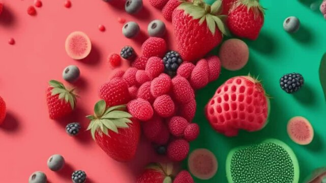 strawberries and blueberries