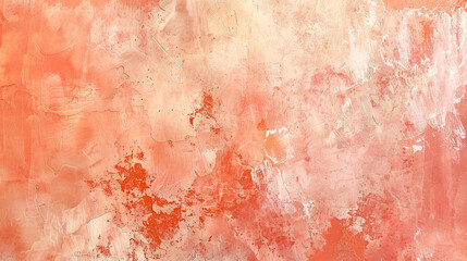 Fototapeta premium Coral stucco wall textured background. Beautiful Abstract Grunge Artistic Texture. Pastel Stylized Orange Backdrop For for design.