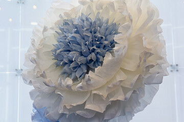 Beautiful blue paper flower close-up