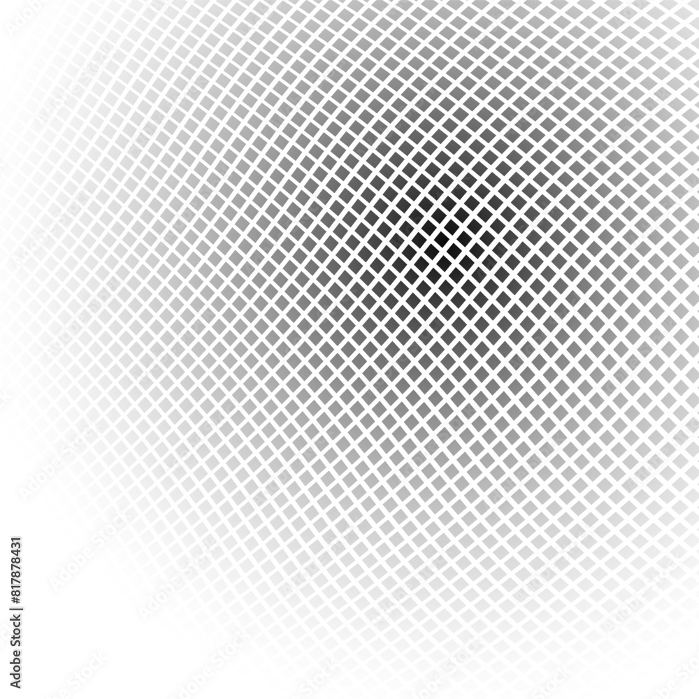 Poster semitone checkered background. disappearing and appearance gradient illustration consisting of rhomb