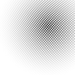 Semitone checkered background. Disappearing and appearance gradient illustration consisting of rhombuses and squares.