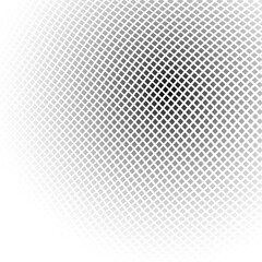Semitone checkered background. Disappearing and appearance gradient illustration consisting of rhombuses and squares.