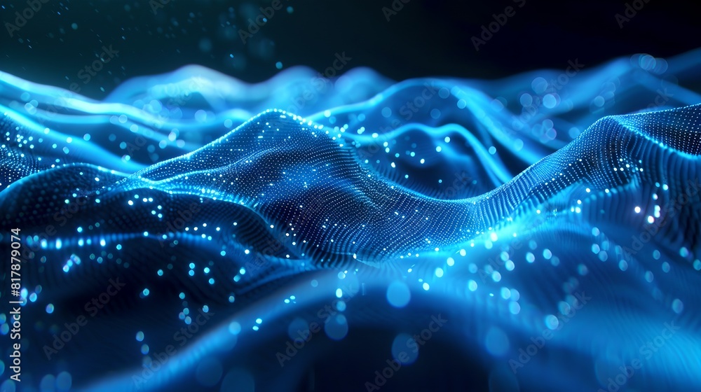 Aufkleber digital wave in cyber space. abstract technology background. futuristic network illustration. glowin