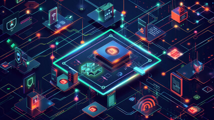 Technology background with circuit: A close-up of a circuit board, the foundation of various electronic devices, filled with intricate electrical pathways