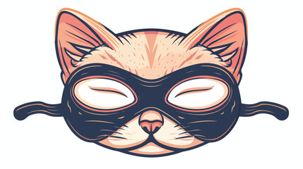 Sleepy mask of cat over white Vectot style vector des