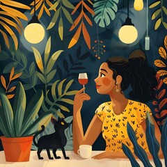 Celebrating single life with a glass of wine