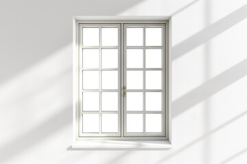 A window with white frames and a white pane