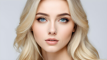 Naklejka premium a woman with blonde hair and blue eyes