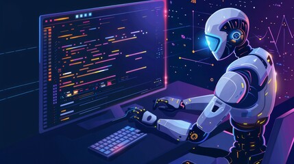  AI providing code assistance to a developer. High tech