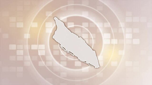 Aruba Animated Map on Minimal Background, Multi Purpose Background with Ripples and Boxes with Aruba 3D Map, Useful for Politics, Elections, Travel, News and Sports Events
