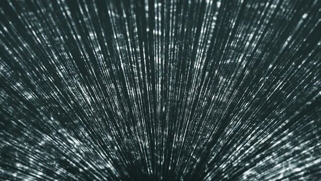 Abstract Silver Filaments Bursting Background/ Animation of an abstract background of bursting silver filaments lines and particles sparkling with glimmer fx and depth of field