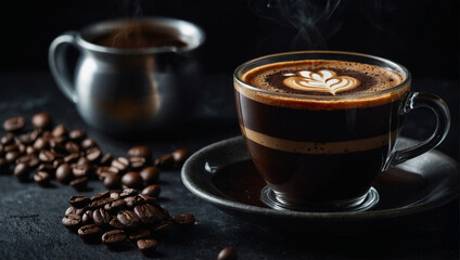 A cup of coffee that is still hot