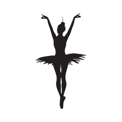Ballerina Silhouette Vector Images on white background