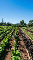 Fototapeta na wymiar Colorful Organic Vegetable Harvest at Sunny Farm 