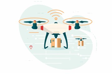 High-Tech Drone Delivering Packages
