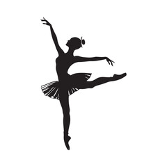 Ballerina Silhouette Vector Images on white background