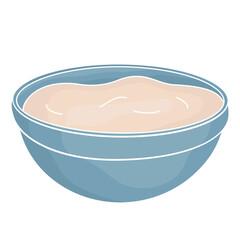 bowl with dough color vector illustration