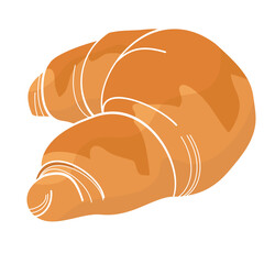 French croissant color vector illustration