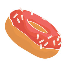 donut with red glaze color vector illustration