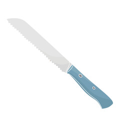 bread knife color vector illustration