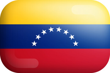 Naklejka premium Venezuela National Flag 3D Rounded Glossy Icon Isolated Design Element