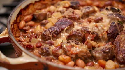A rich cassoulet casserole