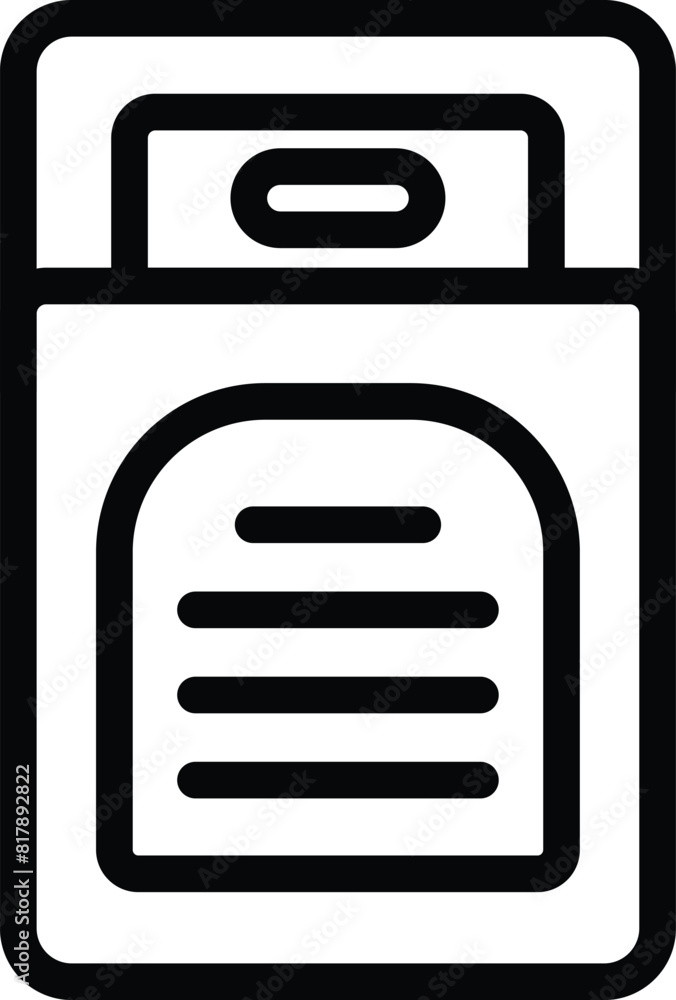 Wall mural simple black and white vector icon depicting a mobile phone with a screen display - Wall murals