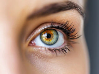 Woman eye close up, vision examination concept