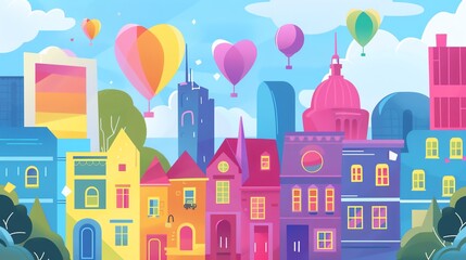 pride month flat design front view community theme cartoon drawing Monochromatic Color Scheme