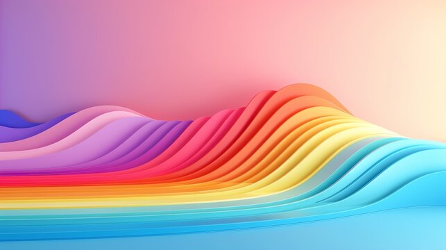 pride month flat design side view festival theme 3D render Analogous Color Scheme