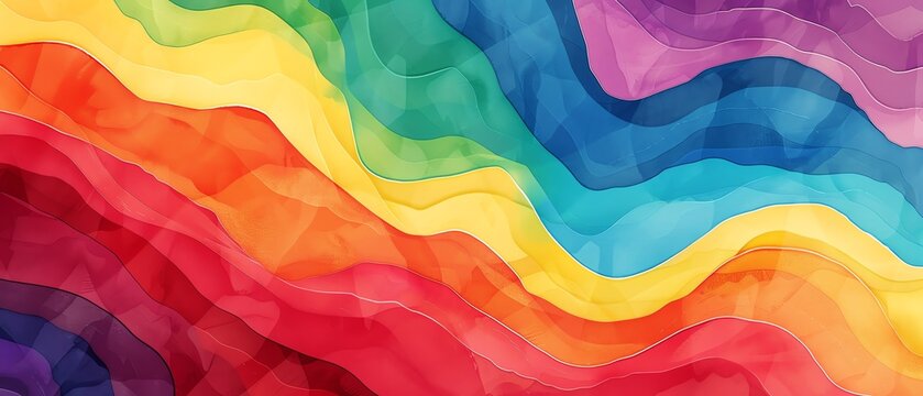 pride month flat design top view rainbow theme water color Split-complementary color scheme