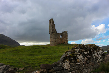 The assynt ruins of Ardvreck castle