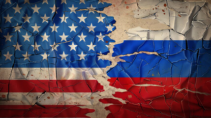  USA and Russia Flag