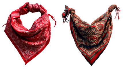 red bandannas isolated png on transparent background