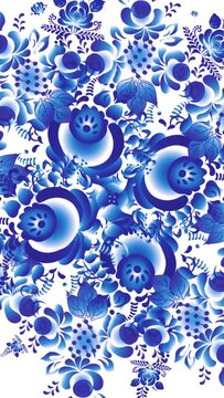 Khokhloma background. Floral seamless pattern. Colorful red and yellow flowers on a black background for print, fabric, textile, wrapping. Decorative traditional Russian motif. Zhostovo and Khokhloma