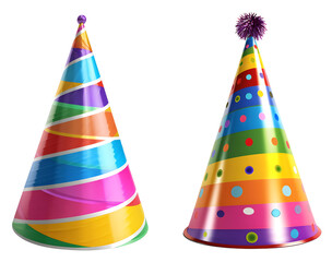Birthday party cone hat isolated png on transparent background