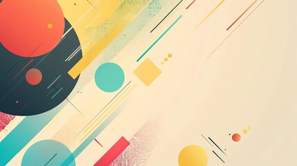 Obraz premium retro vintage abstract background geometric shape spot line, Generative Ai