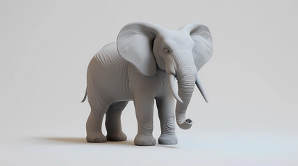 3D Render of an elephant on a white background