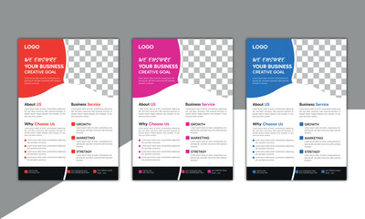 poster flyer with Portfolio Style vector illustration design.