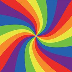 groovy pride month pattern, rainbow color abstract retro swirl background