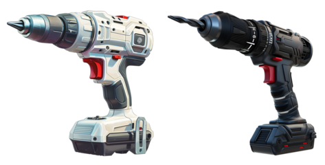 electric drill tool isolated png on transparent background