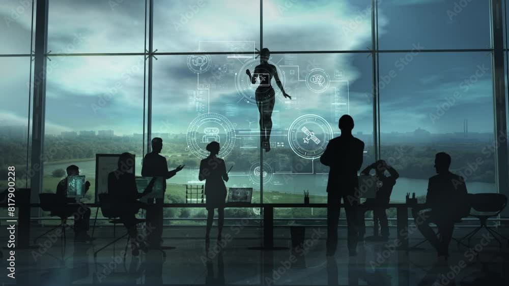 Poster artificial intelligence is used for automation in the company.