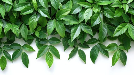 Fototapeta premium Vibrant Green Plant on White Wall Conveys Growth and Vitality