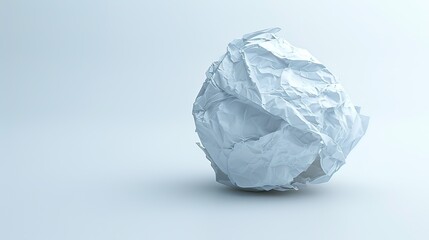 Fototapeta premium Crumpled White Paper on a White Background