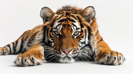 Obraz premium Majestic Tiger Resting in Nature's Harmony