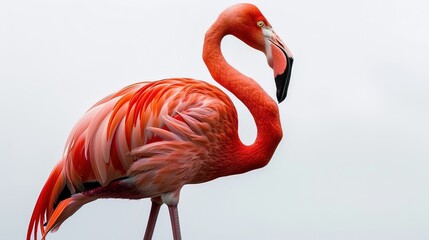 Vibrant Red Flamingo in Serene Surroundings