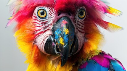 Obraz premium Colorful Parrot Perched on Branch
